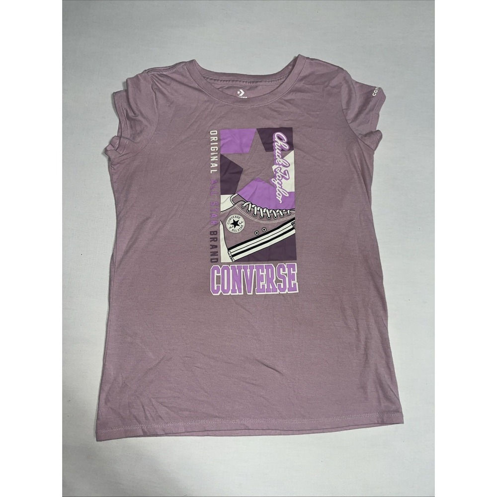 Converse Chuck Taylor All Star Graphic T-Shirt Youth XL Purple‎ Short Sleeve